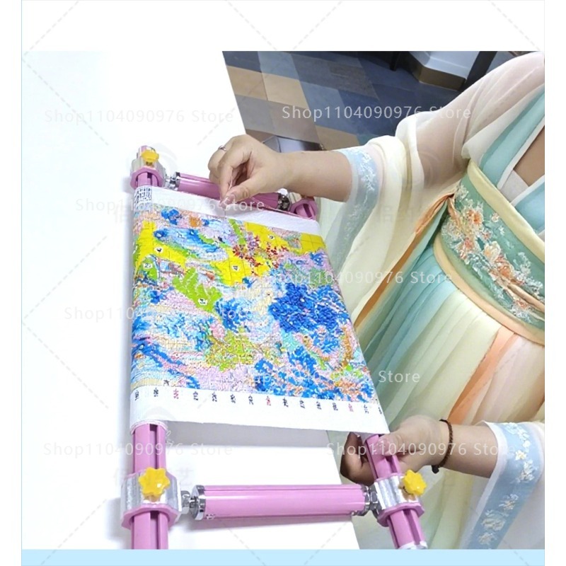 Embroidery Xpress - ราวตากผ้าแบบเลื่อน 4 ช่อง สีสันสดใส รุ่น M