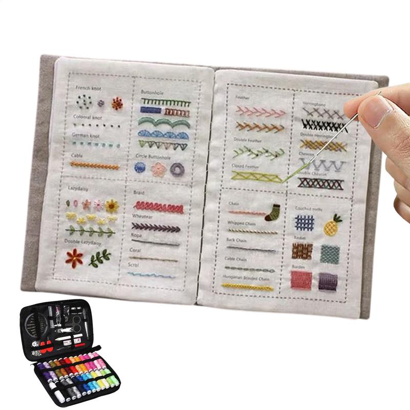 Embroidery Guide Book - คู่มือการเย็บหนังสือเย็บปักถักร้อยสําหรับผู้ใหญ่ หนังสือคู่มือการเย็บผ้าสําหรับผู้เริ่มต้นและผู้ที่ชื่นชอบการเย็บปักถักร้อย