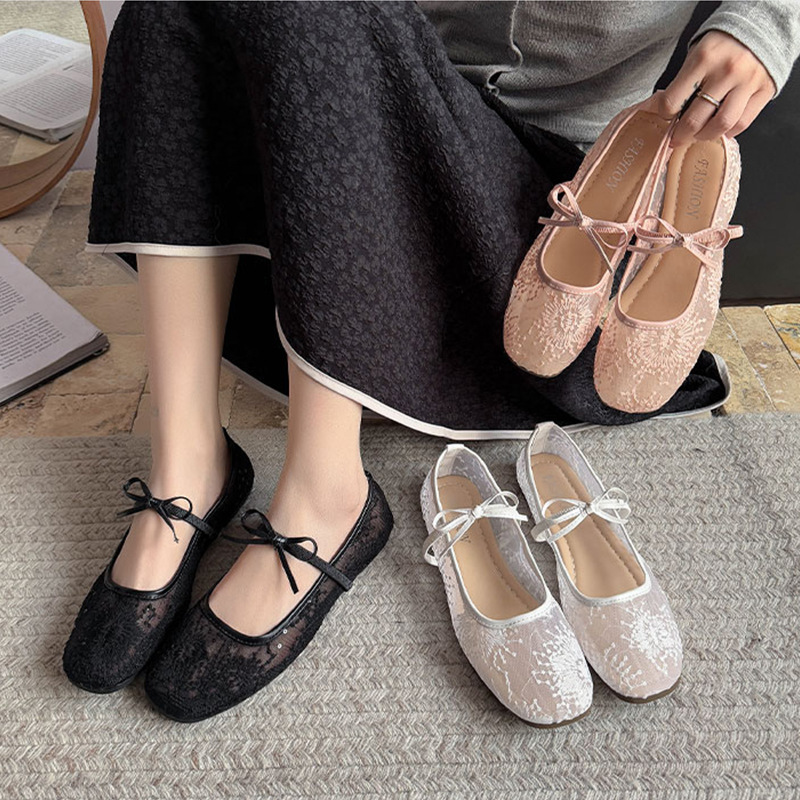 รองเท้าบัลเล่ต์แบบสวมสำหรับผู้ - Embroidery Shoes บทวิจารณ์และราคา