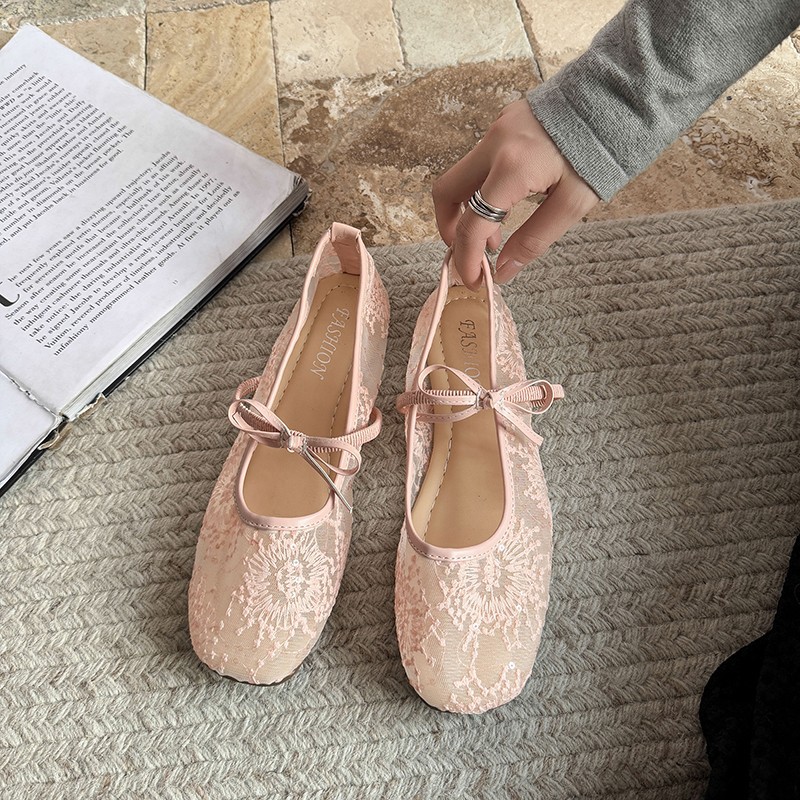รองเท้าบัลเล่ต์แบบสวมสำหรับผู้ - Embroidery Shoes บทวิจารณ์และราคา