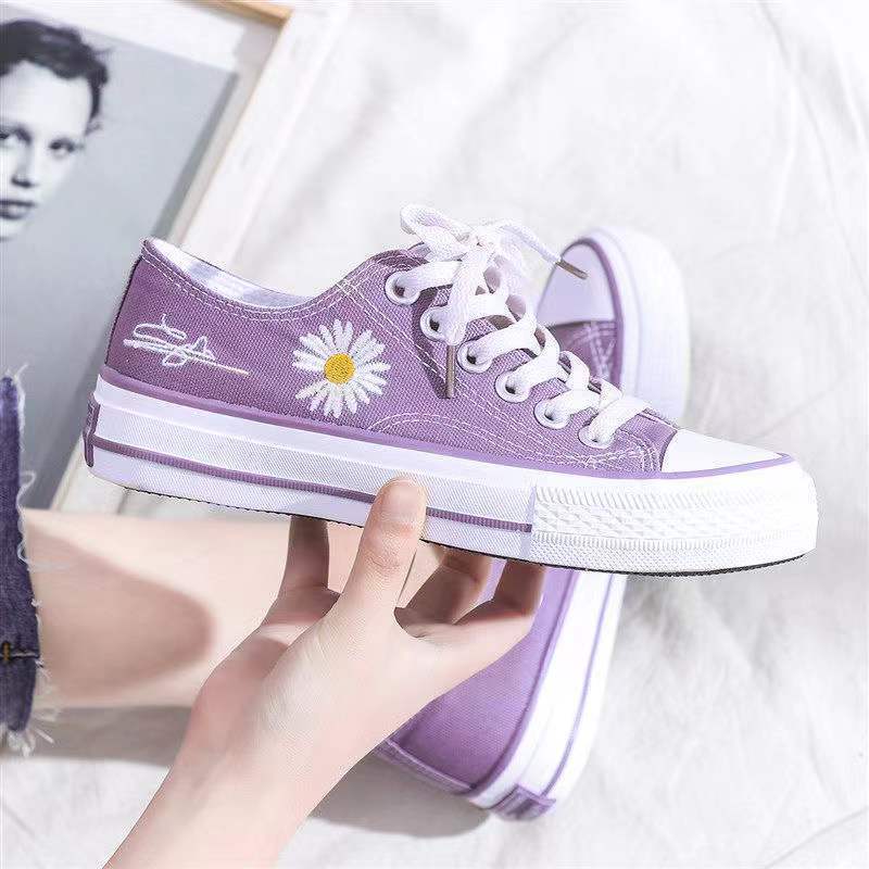 รองเท้าผ้าใบปักลายดอกเบญจมาศสำ - Embroidery Shoes บทวิจารณ์และราคา