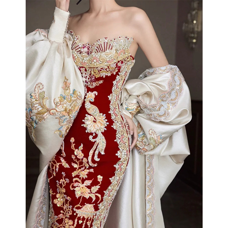 ชุดแต่งงานจีนแบบอินโดนีเซีย คอ - Embroidery In Indonesia บทวิจารณ์และราคา