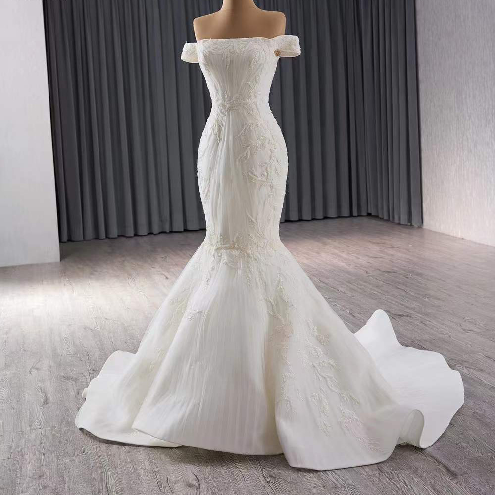 งานแต่งงานชุดที่ไม่มีสายหนังปิ - Embroidery Organza บทวิจารณ์และราคา