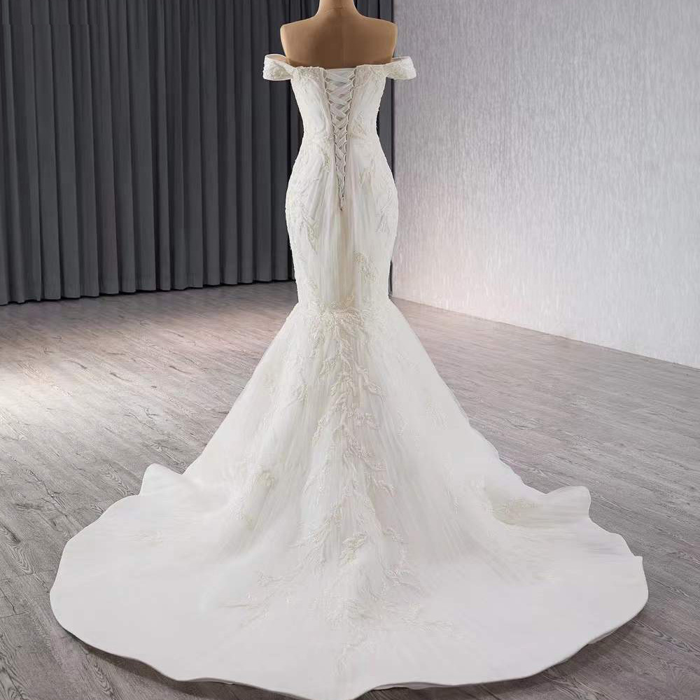 งานแต่งงานชุดที่ไม่มีสายหนังปิ - Embroidery Organza บทวิจารณ์และราคา