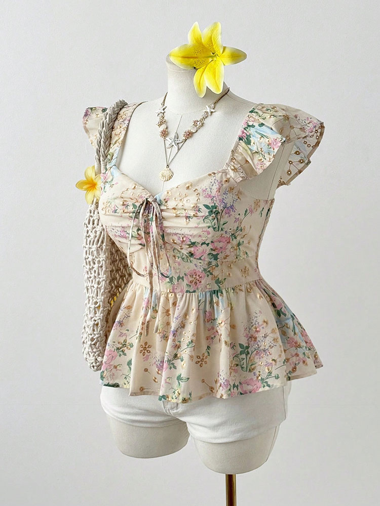 เสื้อครอปปักลายดอกไม้ ไซส์ใหญ่ - Embroidery Vest บทวิจารณ์และราคา