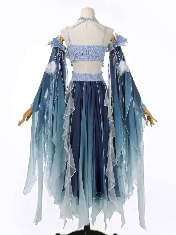ชุดเดรสสีน้ำเงินแปลกตา ปักลายห - Embroidery Dress บทวิจารณ์และราคา