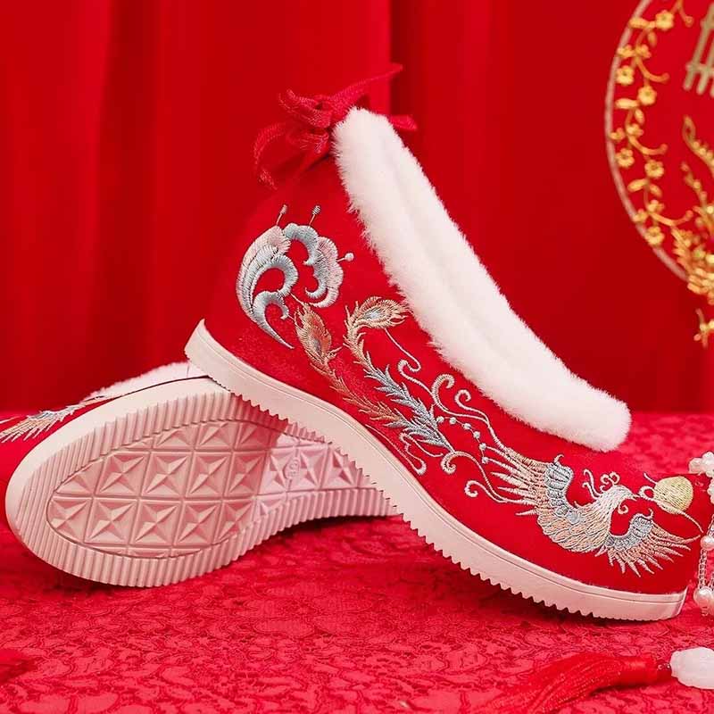 รองเท้าฮันฟูฤดูหนาวสำหรับผู้หญ - Embroidery Shoes บทวิจารณ์และราคา