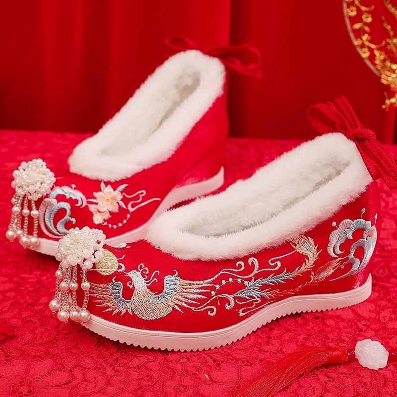 รองเท้าฮันฟูฤดูหนาวสำหรับผู้หญ - Embroidery Shoes บทวิจารณ์และราคา