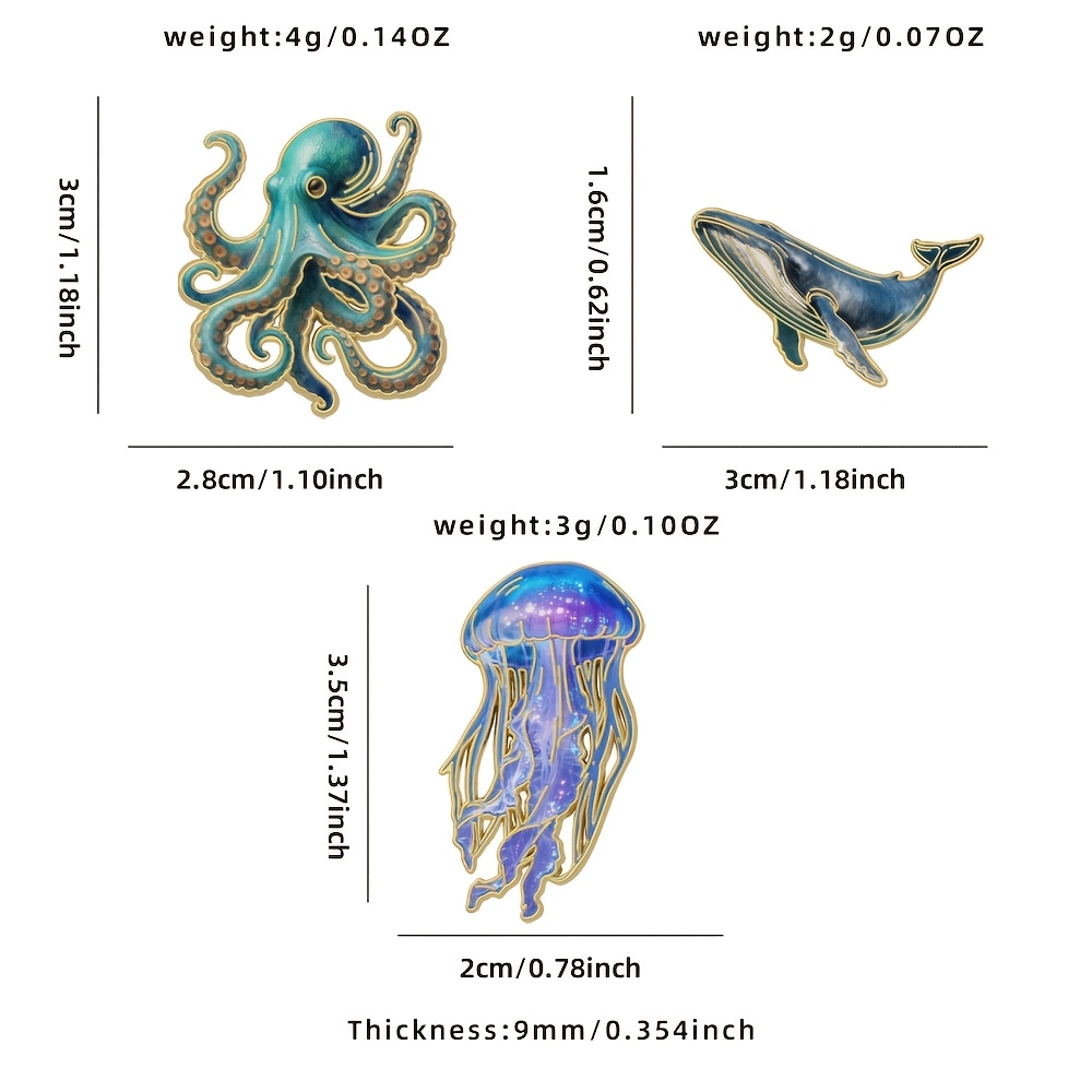 เข็มกลัดเคลือบลายแมงกะพรุน ปลา - Embroidery Whale บทวิจารณ์และราคา