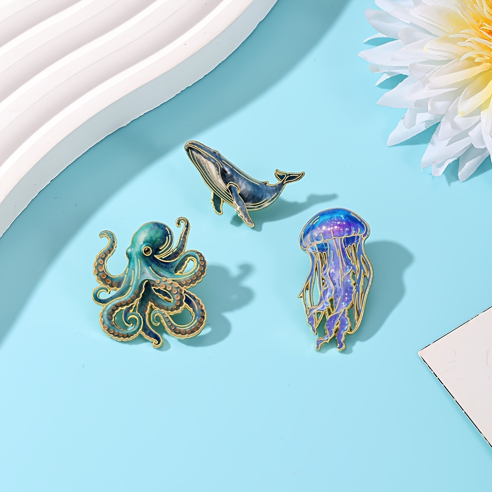 เข็มกลัดเคลือบลายแมงกะพรุน ปลา - Embroidery Whale บทวิจารณ์และราคา