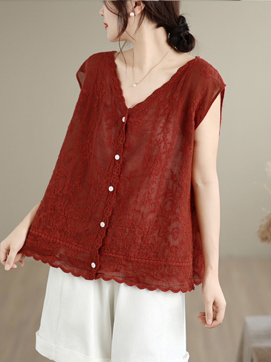 เสื้อกั๊กปักลายหนาแบบใหม่สำหรั - Embroidery Vest บทวิจารณ์และราคา