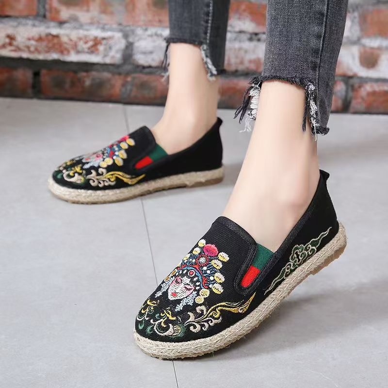 รองเท้าผู้หญิงพื้นเรียบปักลายผ - Embroidery Shoes บทวิจารณ์และราคา