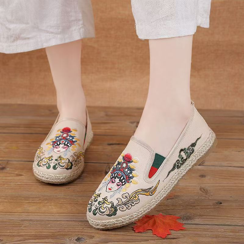 รองเท้าผู้หญิงพื้นเรียบปักลายผ - Embroidery Shoes บทวิจารณ์และราคา