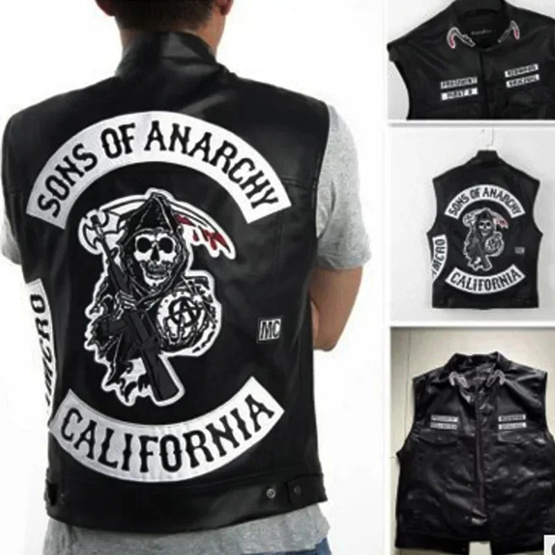 เสื้อกั๊กหนัง PU สำหรับผู้ชาย  - Embroidery Vest บทวิจารณ์และราคา