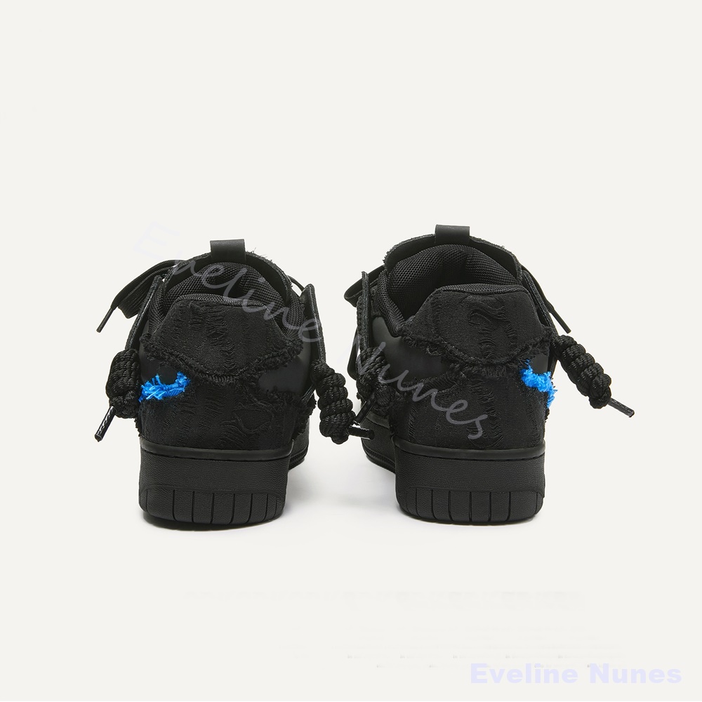 รองเท้าสเก็ตพื้นหนาสีดำขอบรุ่ย - Embroidery Shoes บทวิจารณ์และราคา