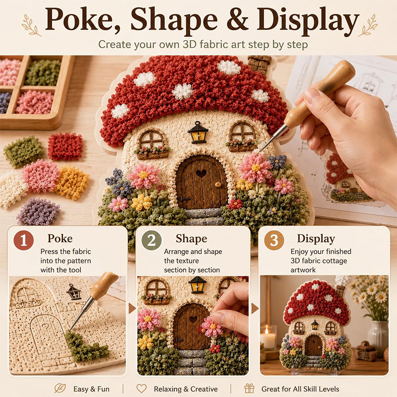 ชุดงานฝีมือ DIY บ้านเห็ด 3 มิต - Embroidery Needles บทวิจารณ์และราคา