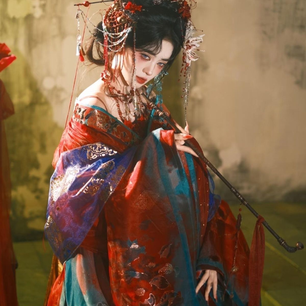 ชุดฮั่นฝูปักลายสีดำ-น้ำเงินสำห - Embroidery Dress บทวิจารณ์และราคา