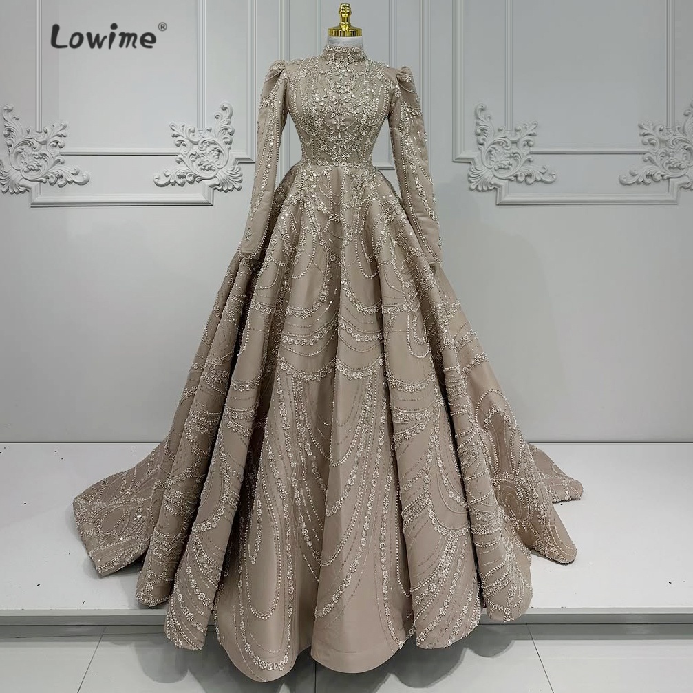 ชุดราตรีสีน้ำตาลอ่อนสไตล์เรโทร - Embroidery Organza บทวิจารณ์และราคา