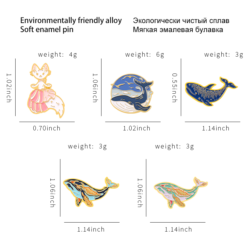 Sea Whale Series เคลือบ Pin กา - Embroidery Whale บทวิจารณ์และราคา
