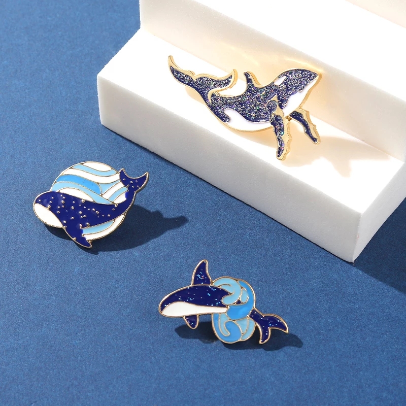 Sea Whale Series เคลือบ Pin กา - Embroidery Whale บทวิจารณ์และราคา