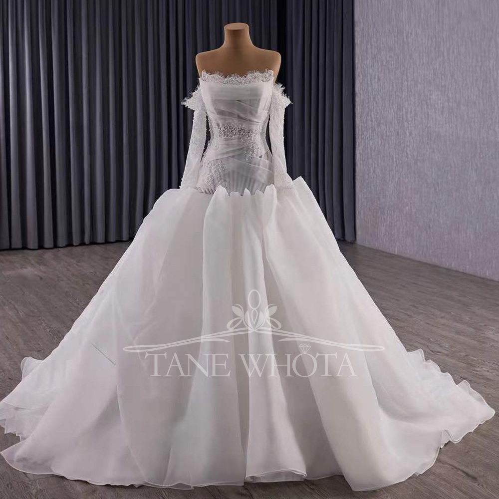 Vestidos Novias Boda Strapless - Embroidery Organza บทวิจารณ์และราคา