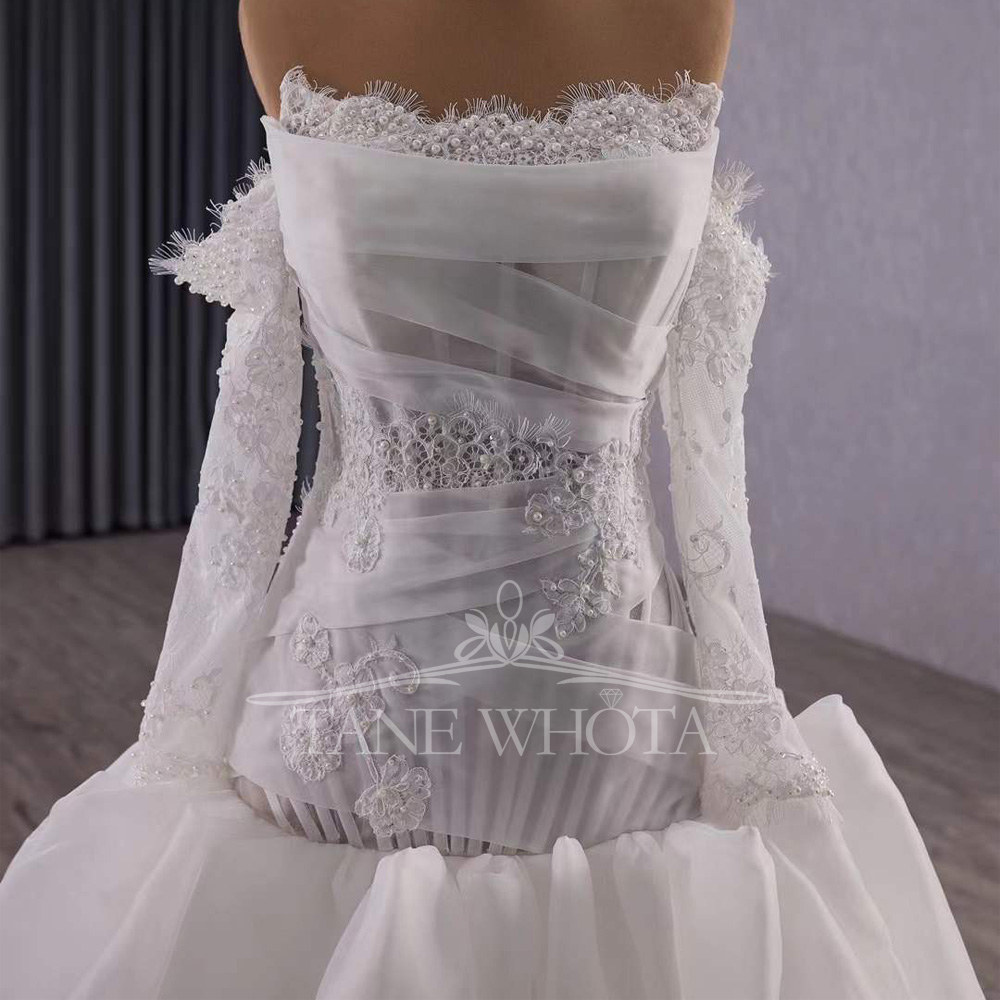 Vestidos Novias Boda Strapless - Embroidery Organza บทวิจารณ์และราคา