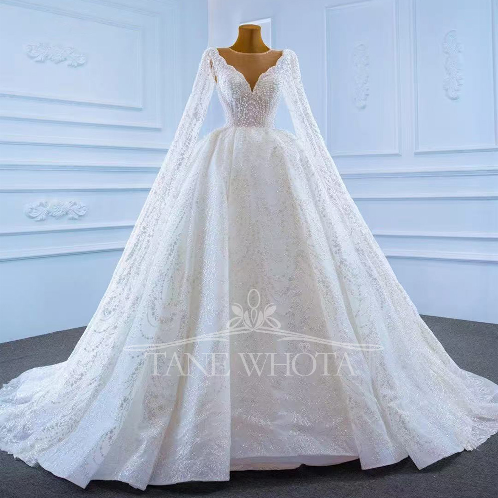 Vestido Casamento 2025 O-คอยาว - Embroidery Organza บทวิจารณ์และราคา