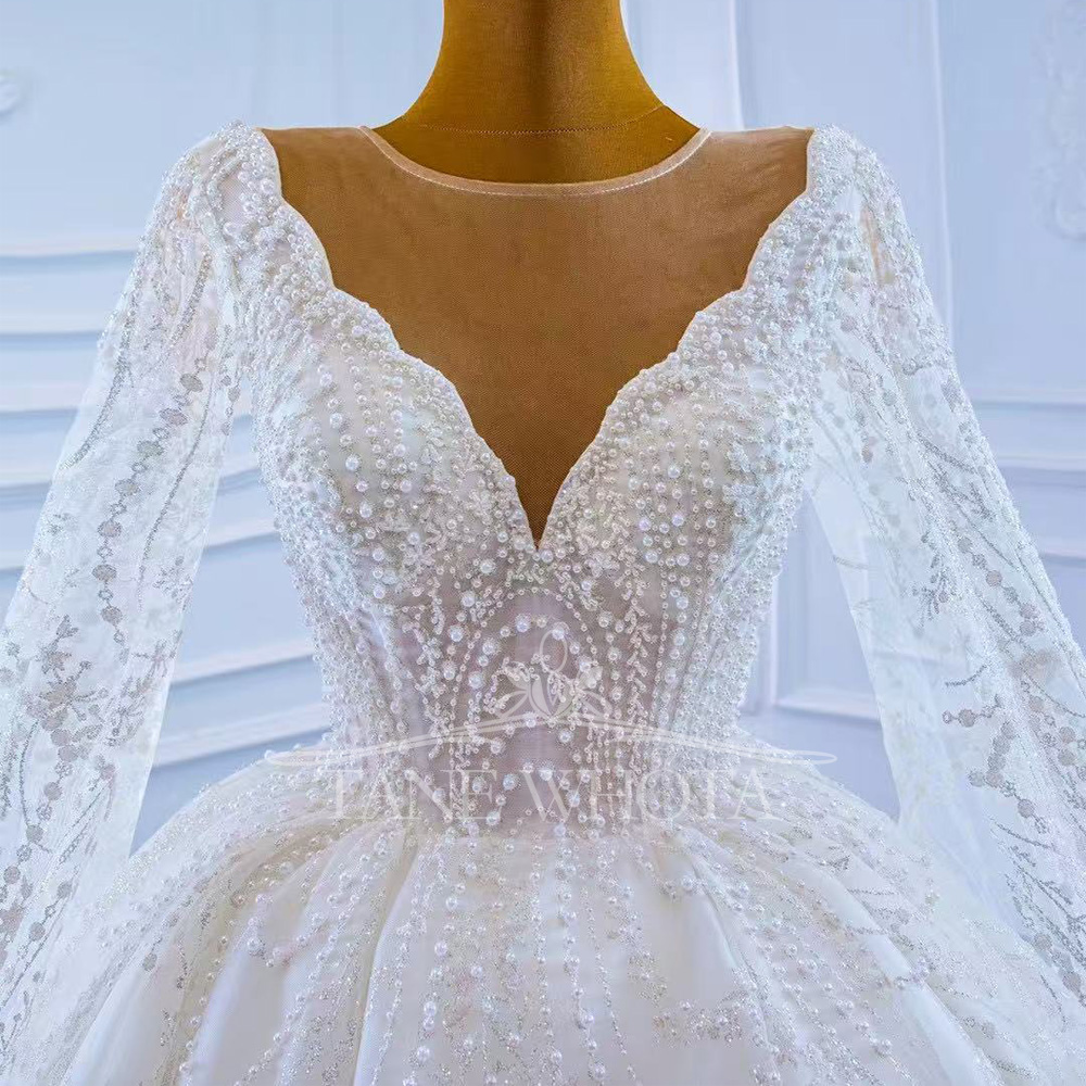 Vestido Casamento 2025 O-คอยาว - Embroidery Organza บทวิจารณ์และราคา