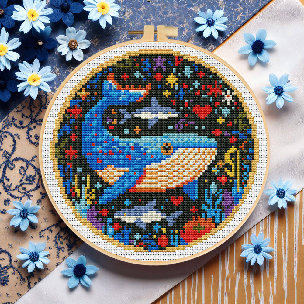 DIY ปักครอสติปลาวาฬเย็บปักถักร - Embroidery Whale บทวิจารณ์และราคา