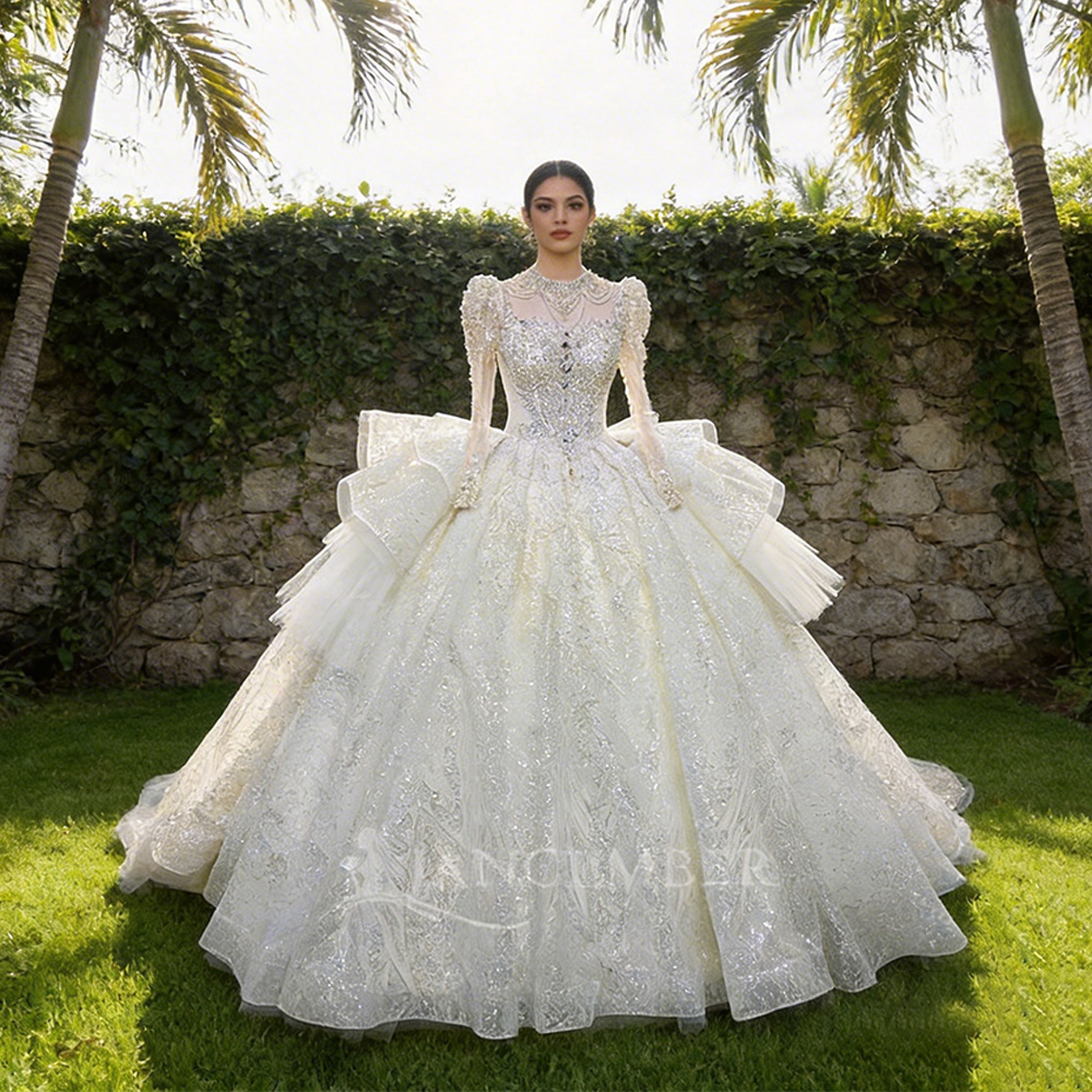 ชุดแต่งงานคอสูงเก๋ไก๋ คอร์เซ็ท - Embroidery Organza บทวิจารณ์และราคา