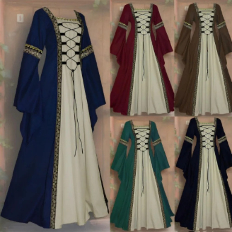 ชุดเดรสยาวสไตล์ยุโรปวินเทจพร้อ - Embroidery Dress บทวิจารณ์และราคา