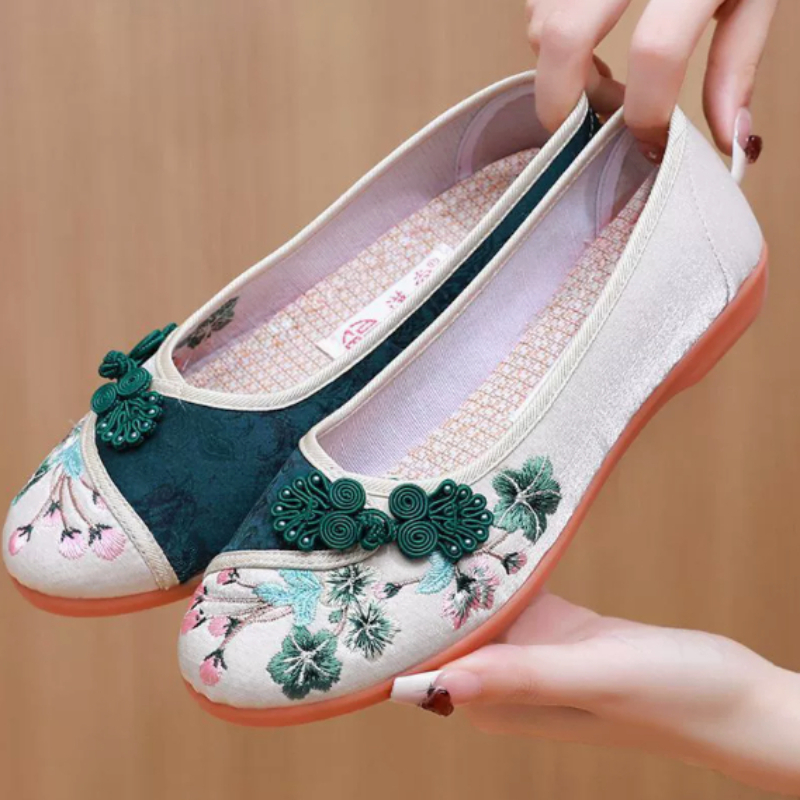 รองเท้าผ้าใบผู้หญิงสไตล์จีนย้อ - Embroidery Shoes บทวิจารณ์และราคา