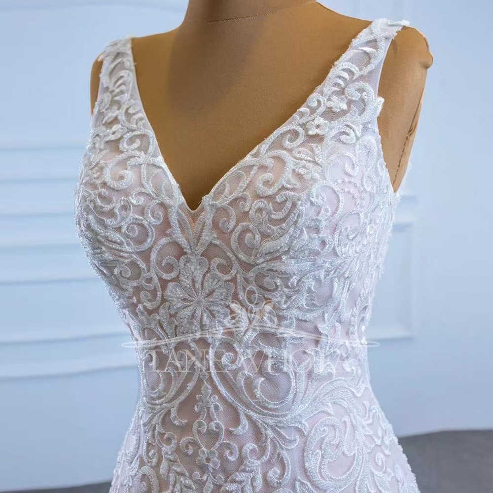Civil ชุดแต่งงานสปาเก็ตตี้สายร - Embroidery Organza บทวิจารณ์และราคา