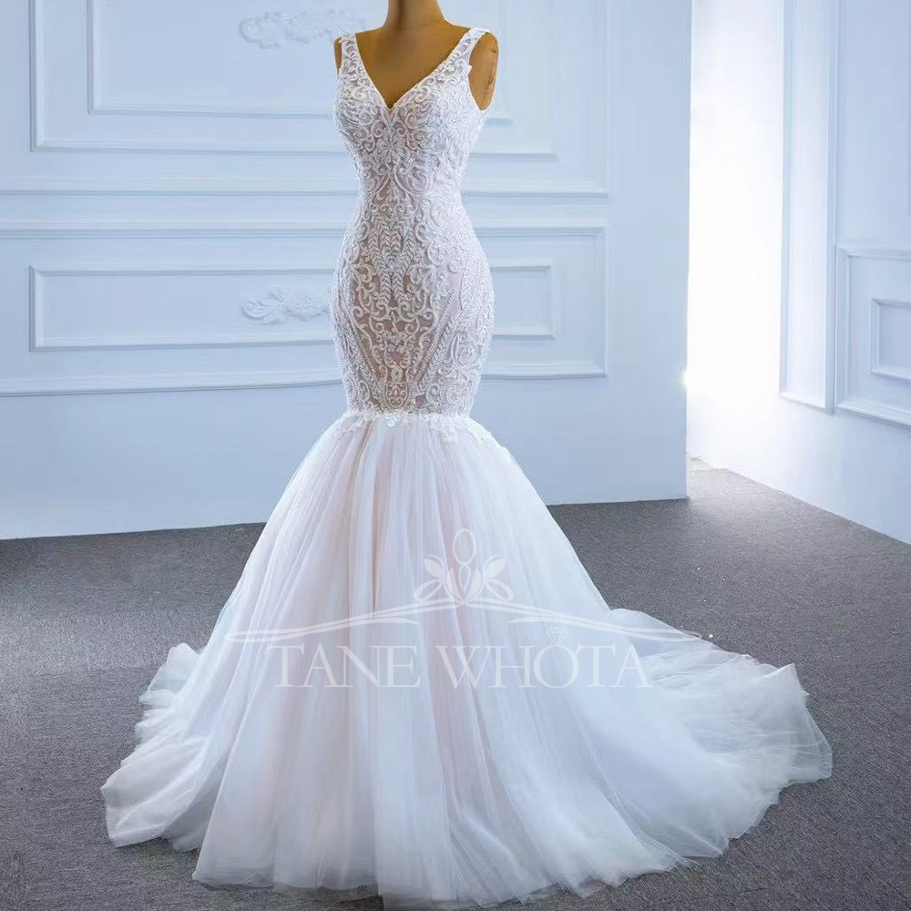 Civil ชุดแต่งงานสปาเก็ตตี้สายร - Embroidery Organza บทวิจารณ์และราคา