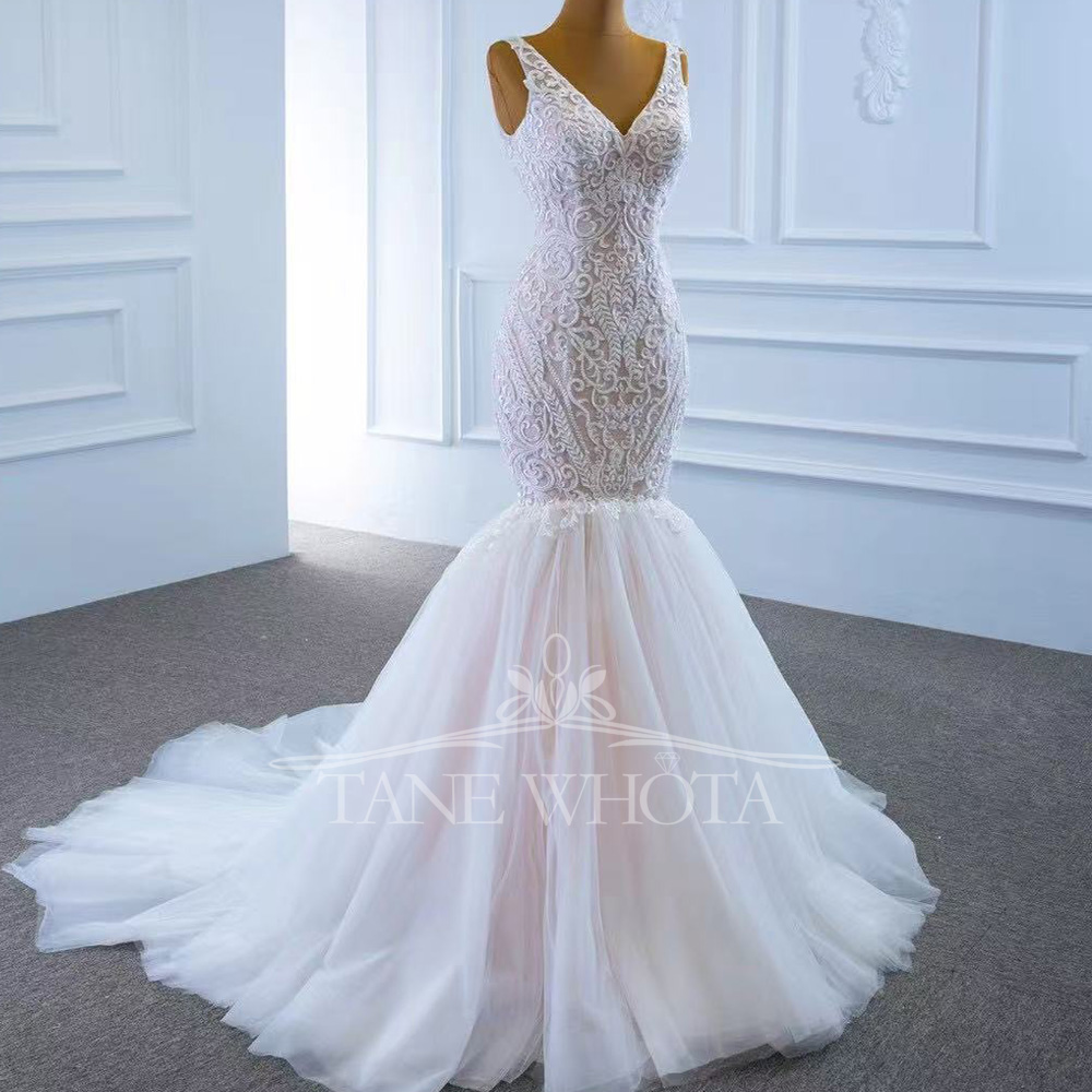 Civil ชุดแต่งงานสปาเก็ตตี้สายร - Embroidery Organza บทวิจารณ์และราคา