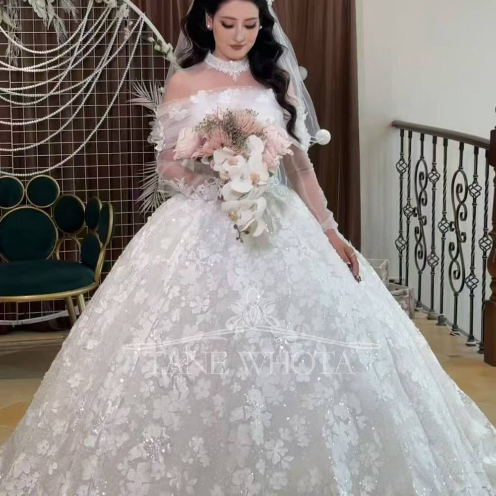 หรูหราSequinedชุดแต่งงาน2025 S - Embroidery Organza บทวิจารณ์และราคา
